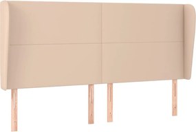 vidaXL Tăblie pat cu aripioare cappuccino 163x23x118/128 cm piele eco