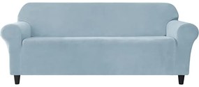 Husa elastica din catifea, canapea 3 locuri, cu brate, alb murdar, HCCJ3-10