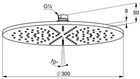 Palarie dus rotunda negru mat O 300 mm Kludi A-QA 6433087-00 Ø 300 mm