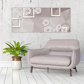 Tablou - Imagine flori bej (120x50 cm)