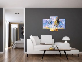 Tablou - Caii alergând, pictură în ulei (90x60 cm)