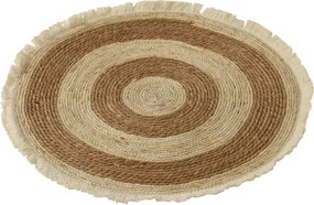 Covor rotund natural VELOR DUO ⌀ 70 cm, bej/maro