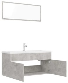Set mobilier de baie, gri beton, PAL Gri beton, 100 x 38.5 x 46 cm