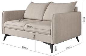 Canapea bej 138 cm Juli Bis – Ropez
