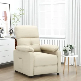 289671 vidaXL Fotoliu rabatabil, crem, material textil