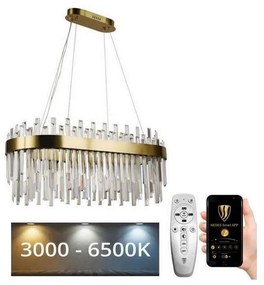 Lustră LED dimabilă pe cablu LED/100W/230V 3000-6500K auriu + telecomandă