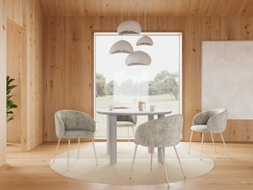 MAZZONI EXPORT CLARA Bej (țesătură Juto 4)/cadru bej-gri (cașmir) - SCAUN MODERN ADÂNC TAPIȚAT PENTRU SALON/LIVING/BIROU LOFT