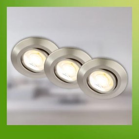 Briloner 7587032 - Set 3x spoturi LED încastrate KLIRA pentru baie, 1xLED/4,9W/230V, IP23, crom
