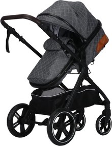 Carucior nou nascuti 3 in 1 NOVOKIDS™ X1000 series, Cu geanta bebe, Cadru Aluminiu, Amortizoare, Roti din cauciuc plin AVE, Landou, Scoica auto,