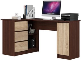 Masă PC de colț Bevin (wenge + stejar sonoma) (S). 1069141