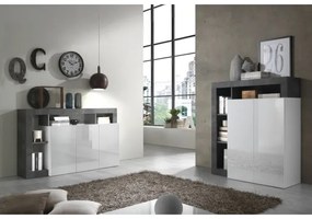 Comodă LENOR alb/antracit