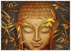 Tablou pe sticlă - Buddha de aur (70x50 cm)