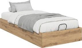 vidaXL Cadru de pat otoman Stejar Artizanal 90 x 190 cm Lemn prelucrat