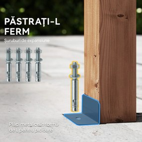 Outsunny Pergolă Gazebo 3x3 m din Lemn de Brad, Pergolă pentru Grădină cu Suporturi Triunghiulare și 5 Grinzi pentru Plante Cățărătoare, Pergolă din Lemn pentru Exterior, Patio, Terasă, Aspect Lemn de Arțar | Aosom Romania