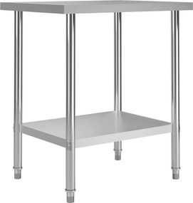 vidaXL Masă de lucru bucătărie, 80 x 60 x 85 cm, oțel inoxidabil