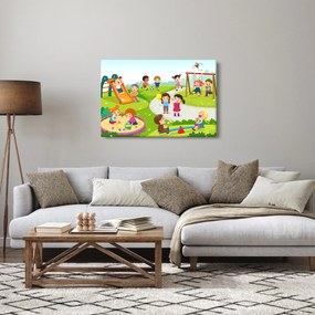 Tablou cu bucuriile copiilor în nisip (90x60 cm)