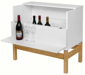 Dulap pentru vinuri alb/natural 75x70 cm Grande - Woodman