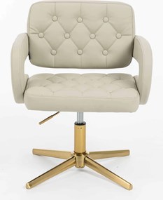 HR8403CROSS Scaun Ecru Piele Ecologica Premium Soft cu Bază Crem