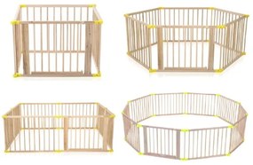 2Kids Toys - Tarc de joacă din lemn pentru copii XXL, 210 x 210 cm, bej