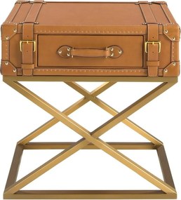 Masuta auxiliara LUX design italian Cowhide camel