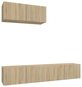 3114472 vidaXL Set dulap TV, 3 piese, stejar sonoma, lemn prelucrat