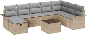 vidaXL Set de canapele pentru grădină 9 pcs Beige și gri deschis