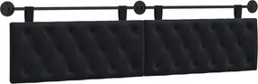 vidaXL Cap de pat suspendat Pe perete Negru 210 x 55 x 7 cm Catifea