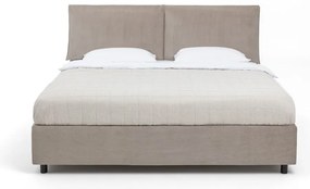 Pat dublu tapițat taupe cu spațiu de depozitare cu saltea / grătar 180x200 cm Myra Pillow - Bonami Selection