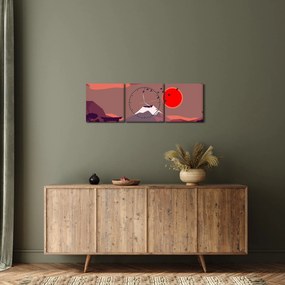 Tablou - Munții Fuji (cu ceas) (90x30 cm)