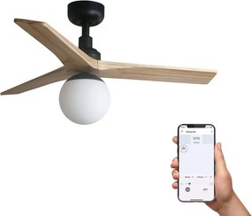 Lustra cu Ventilator smart sistem TUYA si telecomanda KLIM S 92,5cm, negru/ pin