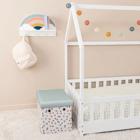 Raft de perete pentru copii cu agățătoare curcubeu/colorat