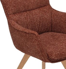 Set de 2 scaune pivotante picioare din lemn VOGUE maro ruginiu