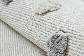 Covor YOYO EY78 cerc alb / bej - Nor, Curcubeu, puncte pentru copii, Franjuri - SECUNDAR-COTATI PRODUSUL