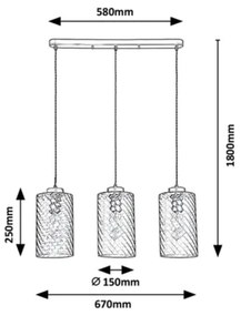 Lustră pe cablu 3xE27/40W/230V Rabalux