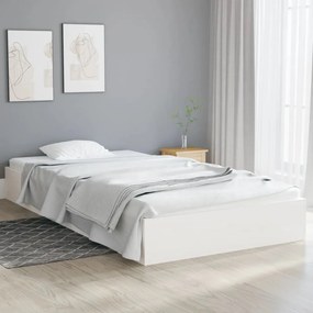 833002 vidaXL Cadru de pat, alb, 90x200 cm, lemn masiv