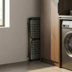 Uscător de rufe - 25 m suprafață de uscare, 4 aripi pliante, negru