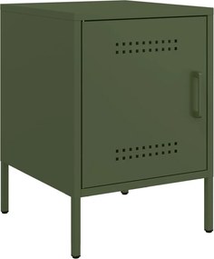 vidaXL Noptieră, verde măsliniu, 36x39x50,5 cm, oțel