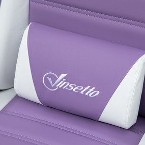 Vinsetto Scaun de gaming ergonomic cu suport lombar, suport pentru picioare urechi de iepure pernă pentru cap Violet | Aosom Romania