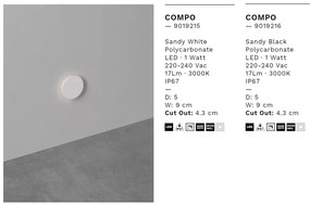 Spot LED incastrat iluminat exterior ambiental IP67 COMPO alb