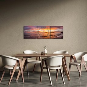 Tablou - Apus de soare (cu ceas) (90x30 cm)