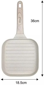 Tigaie grill Klausberg KB 7812, 18.5 cm, Finisaj marmura, Maner Cool Touch, Inductie, Bej