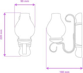 Aplică Brilagi RUSTIC 1xE14/40W/230V fag/nuc