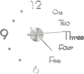 vidaXL Ceas de perete 3D design modern, argintiu, 100 cm, XXL