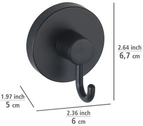 WENKO 24730100 - Cârlig VACUUM-LOC rotund, negru, 6 x 6,7 cm