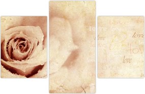Tablou - floare de trandafir pentru îndrăgostiți (90x60 cm)