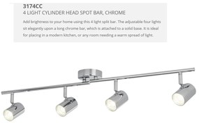 Lustra LED cu 4 spoturi directionabile Rollo crom 3174CC SRT
