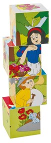 Puzzle din lemn cuburi - Basme 4 x 5