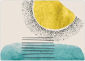 Tablou pe sticlă - pictură abstractă de plajă N⁰2 (70x50 cm)