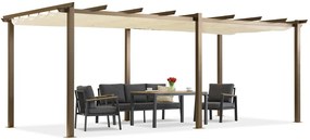 Barbados terasă pergola 3x6 m Garden Point woodlike-beige