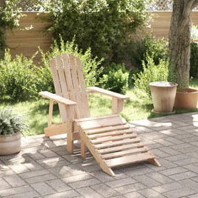 vidaXL Scaun Adirondack cu taburet, lemn masiv de brad